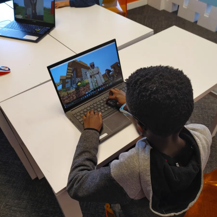 Minecraft coding class at Code Wiz Plainsboro